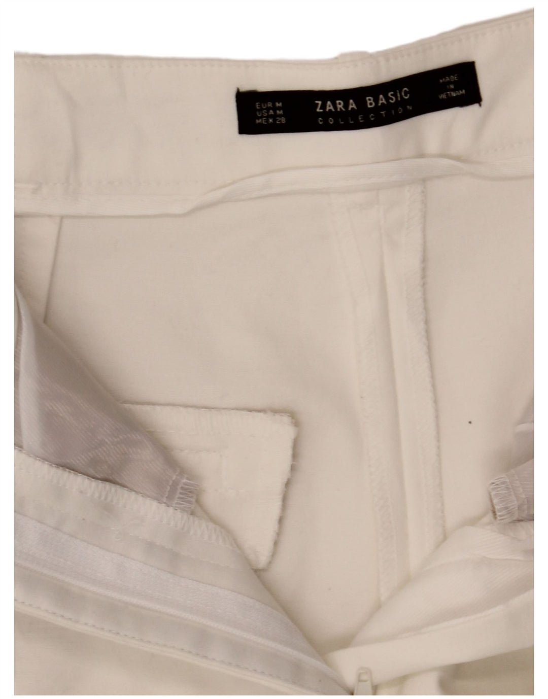 Damskie spodenki chino z wysokim stanem Zara, średnie W28, białe
