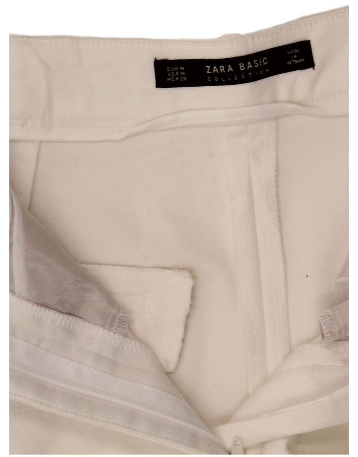 Damskie spodenki chino z wysokim stanem Zara, średnie W28, białe