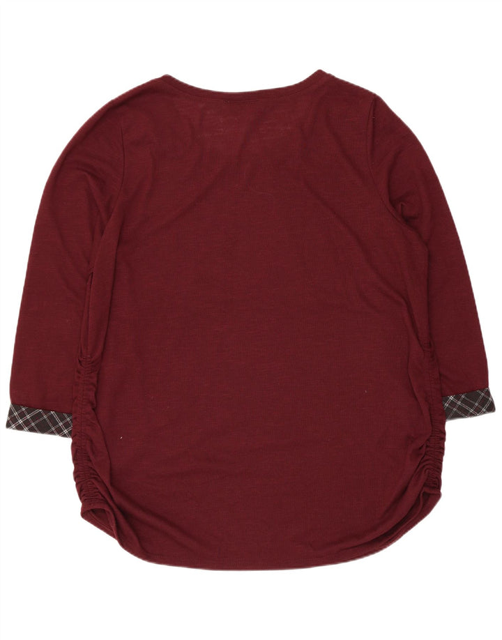 Damska tunika z rękawem 3/4 Elle UK 20 2XL Burgundowy poliester