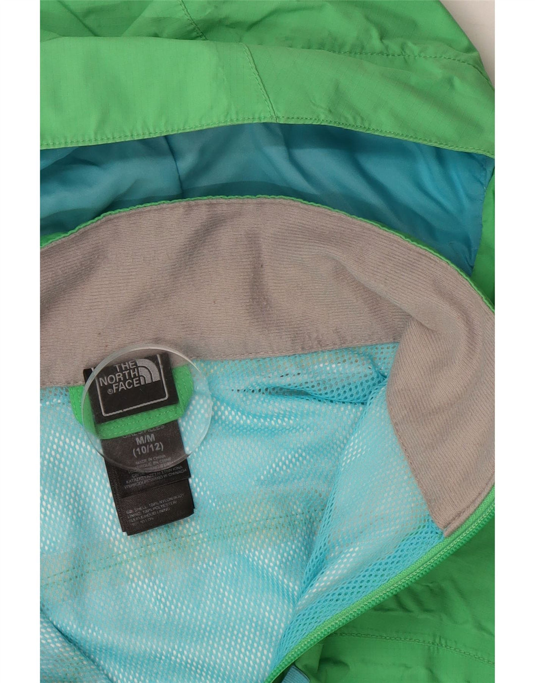 Dziewczęca kurtka przeciwdeszczowa z kapturem The North Face 10-11 lat, nylon w kolorze średnio zielonym