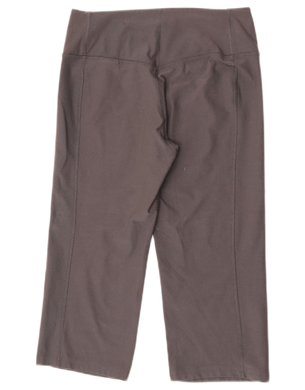 Nike Womens Dri Fit Capri Leggings UK 14 Medium Grey Polyester