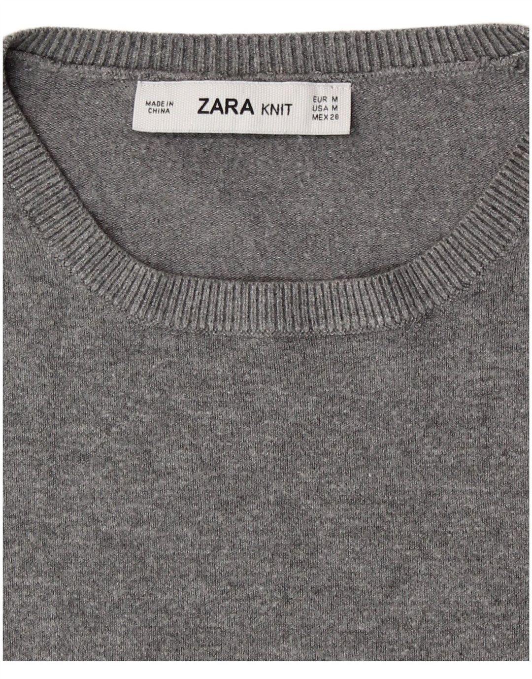 Sweter damski Zara z okrągłym dekoltem UK 12, średni szary