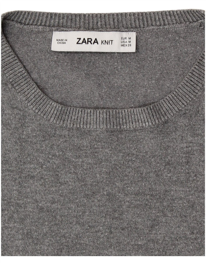 Sweter damski Zara z okrągłym dekoltem UK 12, średni szary