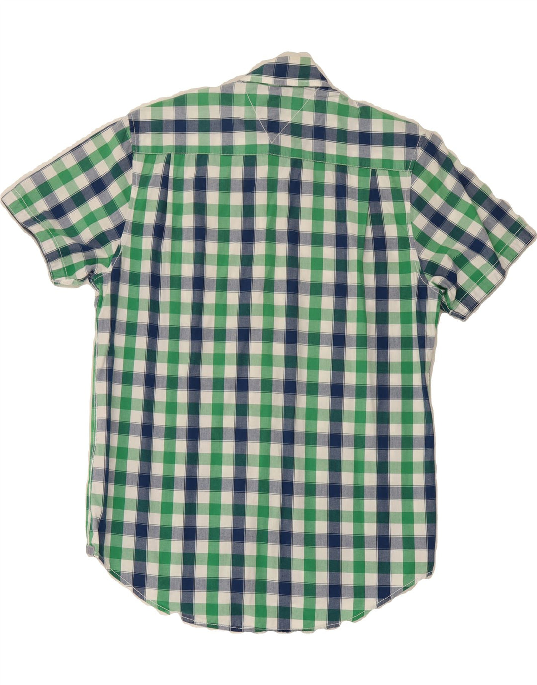 TOMMY HILFIGER Mens Custom Fit Short Sleeve Shirt Medium Green Check Vintage Tommy Hilfiger and Second-Hand Tommy Hilfiger from Messina Hembry 