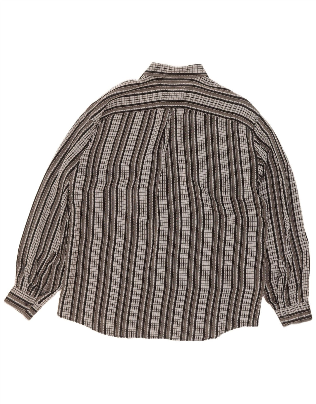 Koszula męska w stylu vintage, duża, szara, octanowa w paski