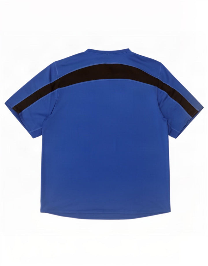 Adidas Męski T-shirt Top 2XL Niebieski Colorblock