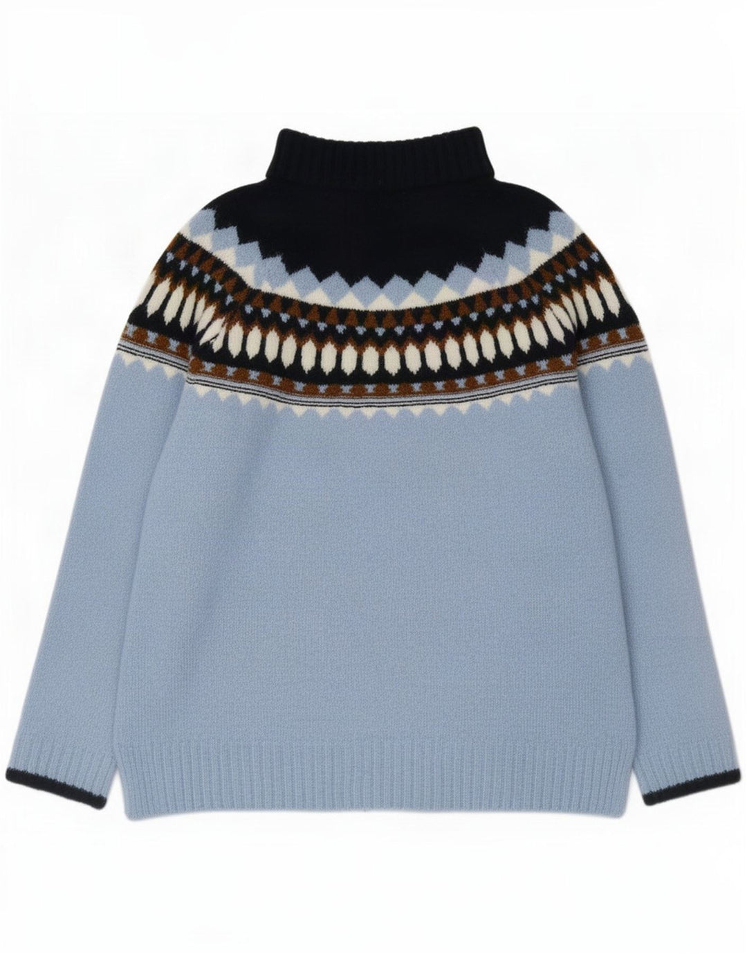 Marks & Spencer Damski sweter z golfem UK 14 Średni niebieski geometryczny
