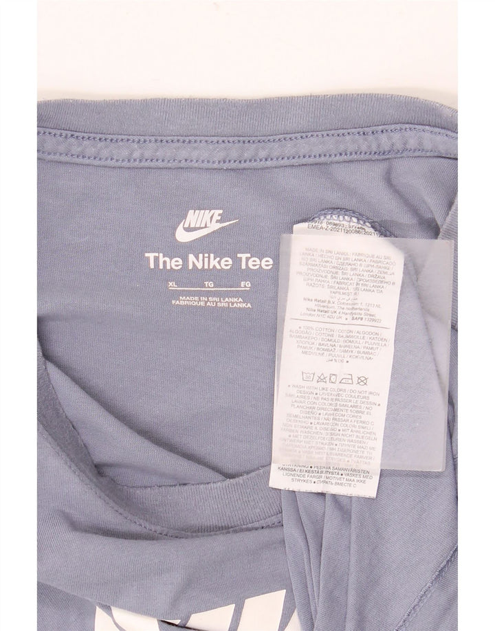 Męska koszulka z grafiką Nike, XL, niebieska, bawełniana