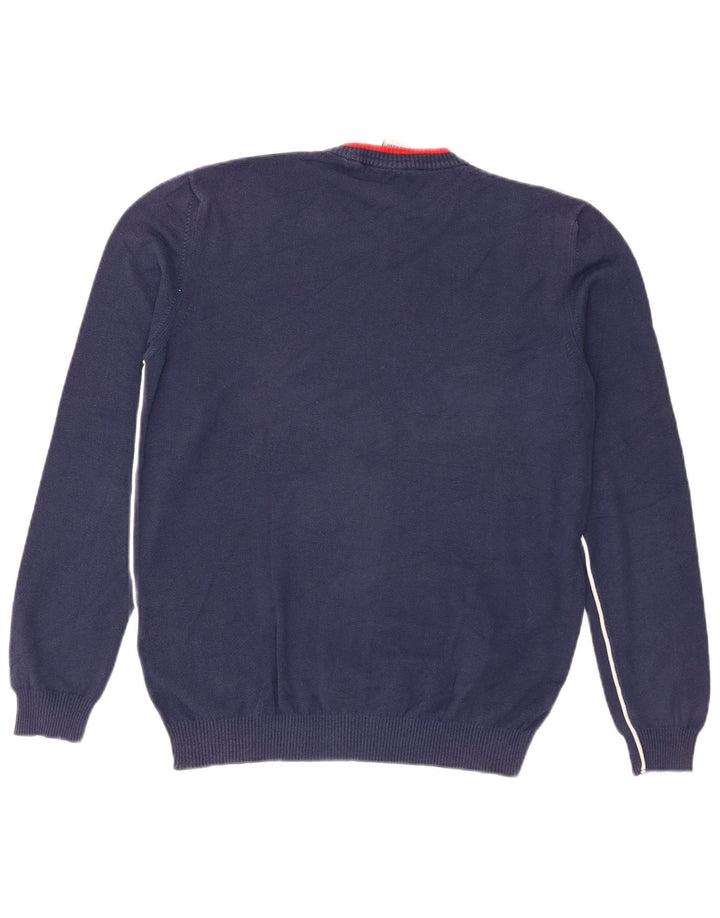Murphy & Nye Męski sweter Sailmakers z dekoltem w kształcie litery V, duży, granatowy, bawełniany