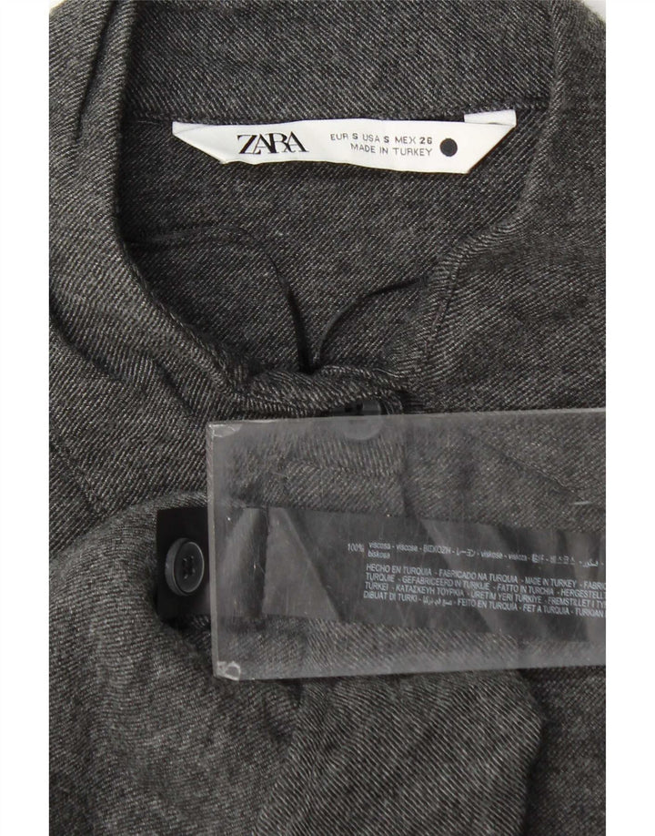 Damska oversize'owa sukienka koszulowa Zara UK 10 Small, szara wiskoza