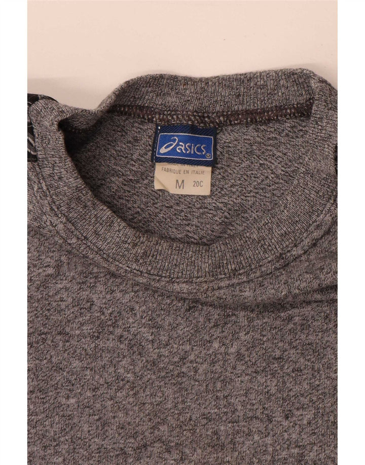 Męska koszulka z grafiką Asics, średnia, szara, bawełniana nakrapiana