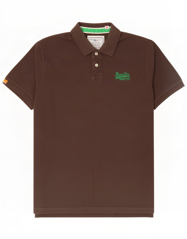 Męska koszulka polo Superdry 2XL, brązowa, bawełniana