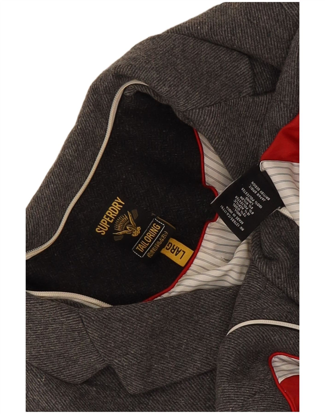 Damska marynarka zapinana na 2 guziki Superdry UK 14, duża, szara wełna