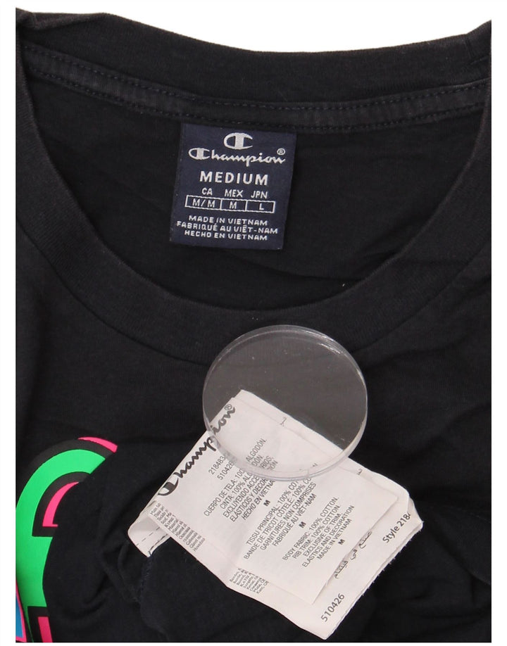 Męska koszulka z grafiką Champion, średnia, granatowa, bawełniana