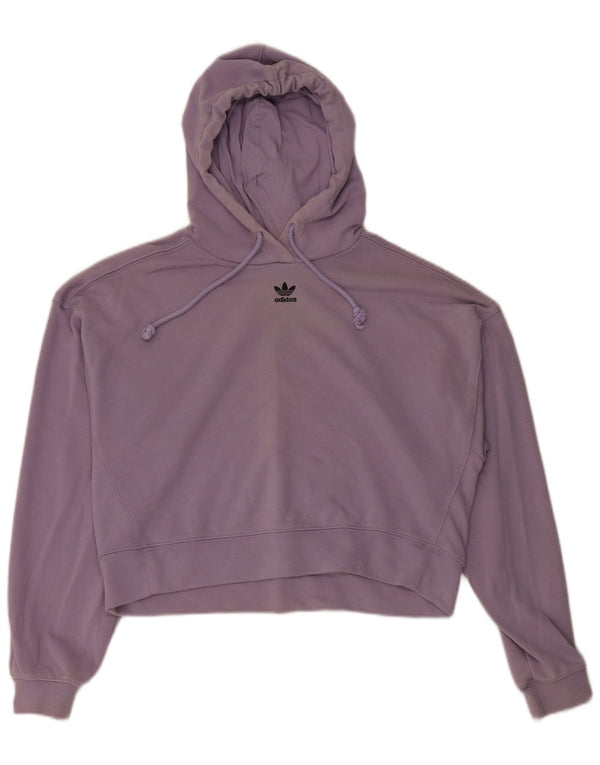 Damska bluza z kapturem Adidas o luźnym kroju, UK 12, średnia fioletowa bawełna