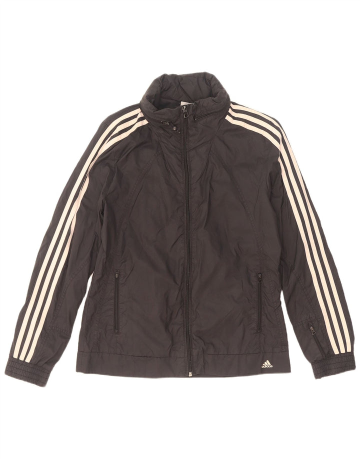 Damska kurtka dresowa Adidas UK 14, duża, czarna, poliamidowa