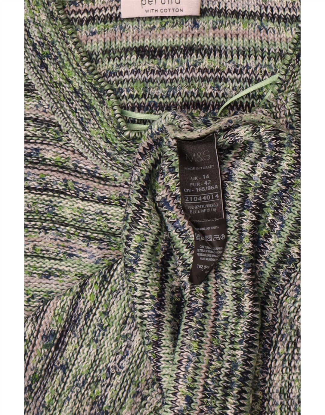 Marks & Spencer Damski sweter Per Una Crop Cardigan UK 14, duży niebieski