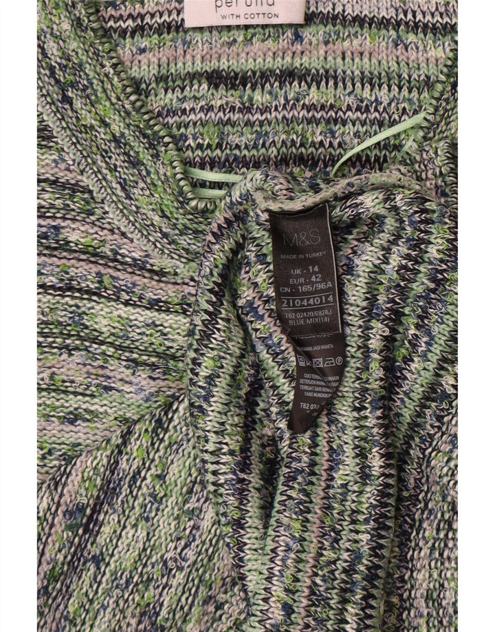 Marks & Spencer Damski sweter Per Una Crop Cardigan UK 14, duży niebieski