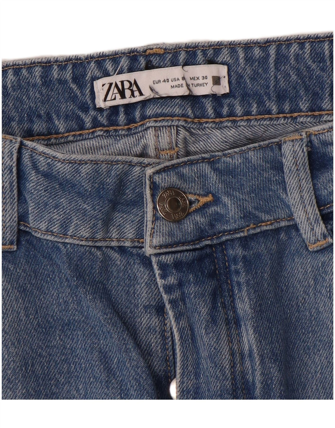 Damskie proste dżinsy Zara EU 40 Medium W30 L32 Niebieskie