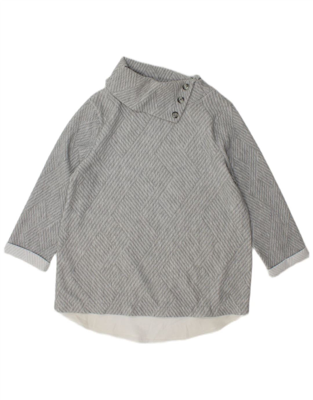 Damski sweter z golfem Phase Eight UK 12, średnioszary, geometryczny