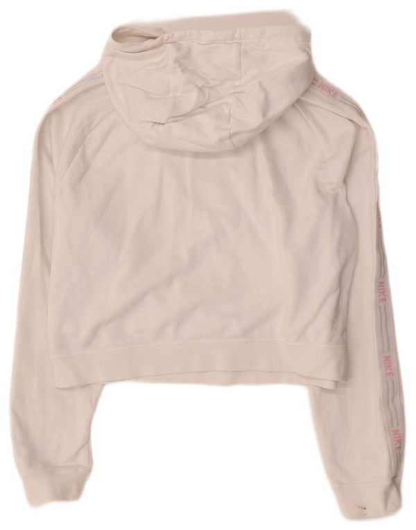 Damska bluza z kapturem NIKE Oversize z grafiką, UK 10, mała, biała