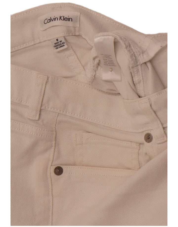 Damskie spodenki jeansowe CALVIN KLEIN US 8 Medium W32, biała bawełna