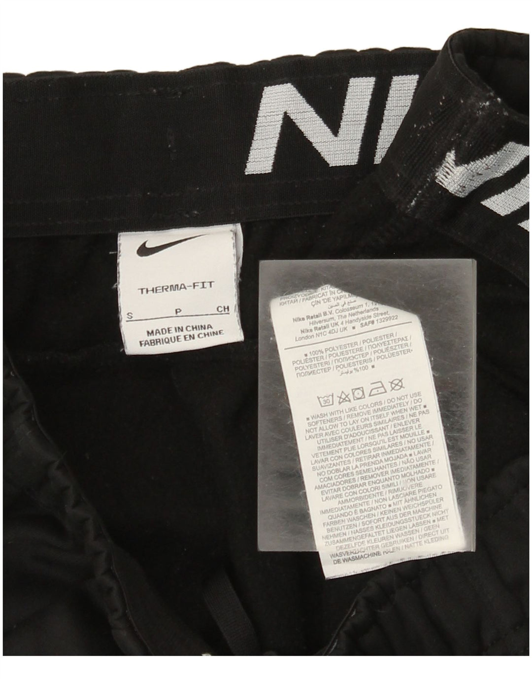 Męskie spodnie dresowe Nike Therma-Fit Joggers, małe, czarne, poliestrowe