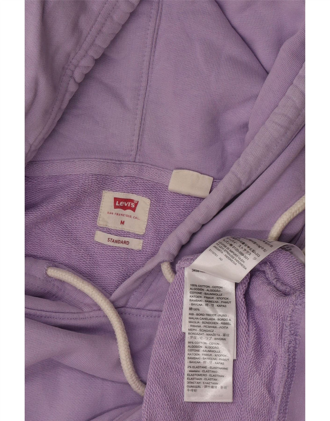 Męski standardowy sweter z kapturem Levi's, średni fiolet, bawełna