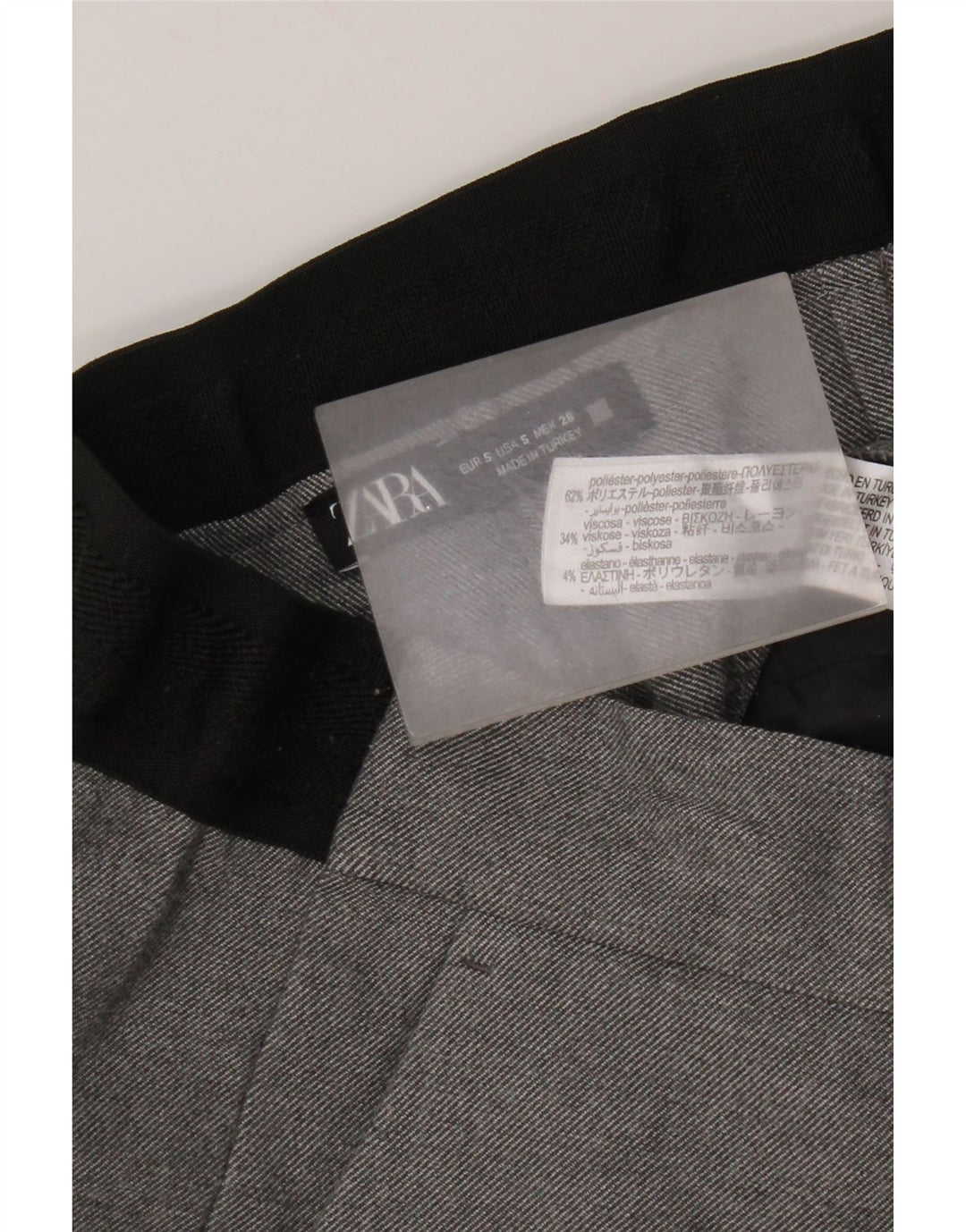 Damskie proste spodnie chino Zara, małe, W26 L27, szary poliester