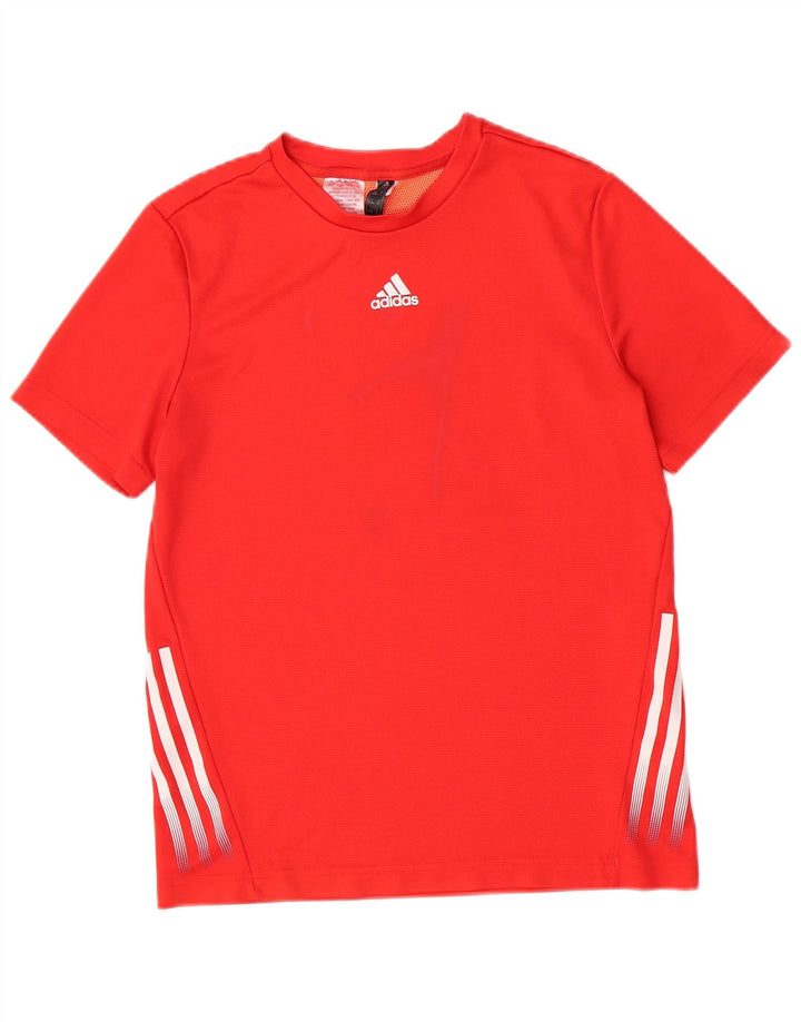 Adidas Chłopięcy T-shirt Top 13-14 Lat Czerwony Poliester