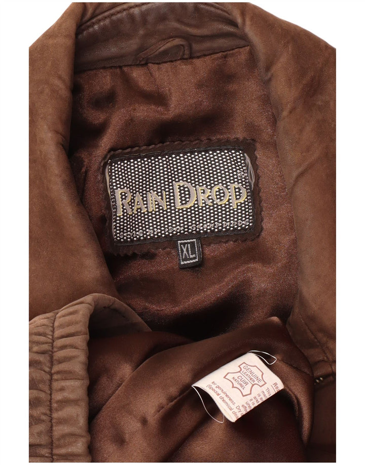 Vintage męska kurtka skórzana UK 42 XL brązowa skóra