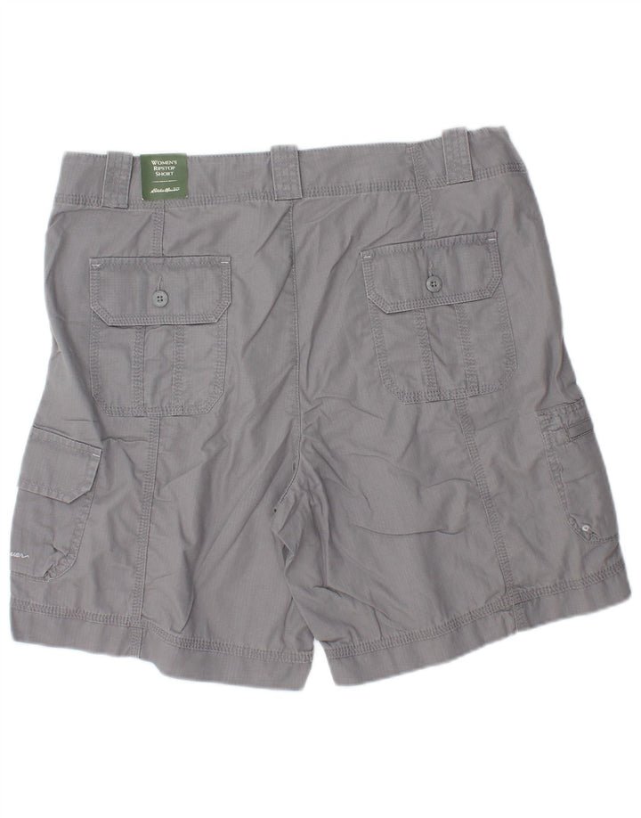 Damskie spodenki cargo Eddie Bauer US 12 Large W34 Szara bawełna