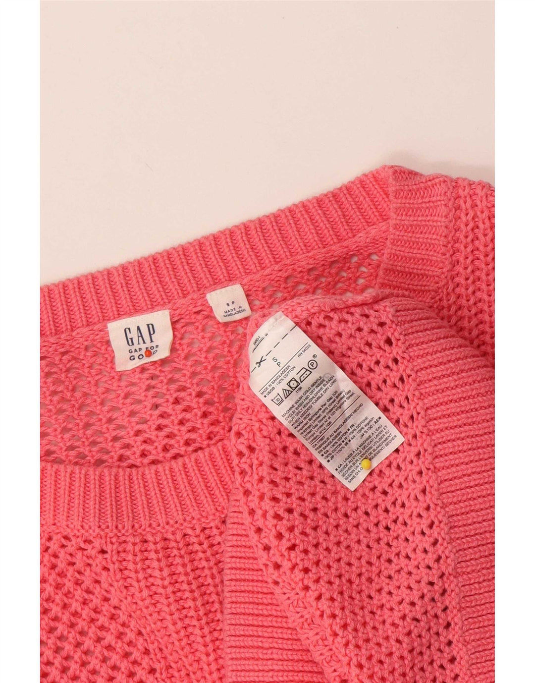 Damski sweter oversize Gap z dekoltem w łódkę, UK 10, mały różowy