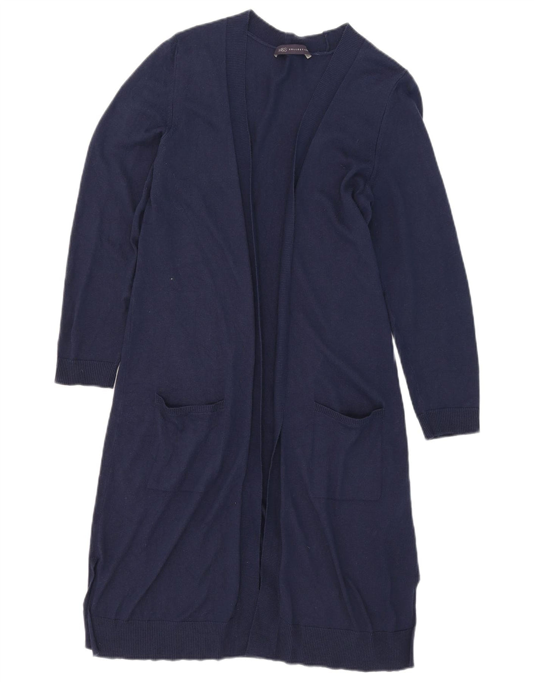 Marks & Spencer Damski sweter o przedłużonym fasonie, UK 12, średni granatowy