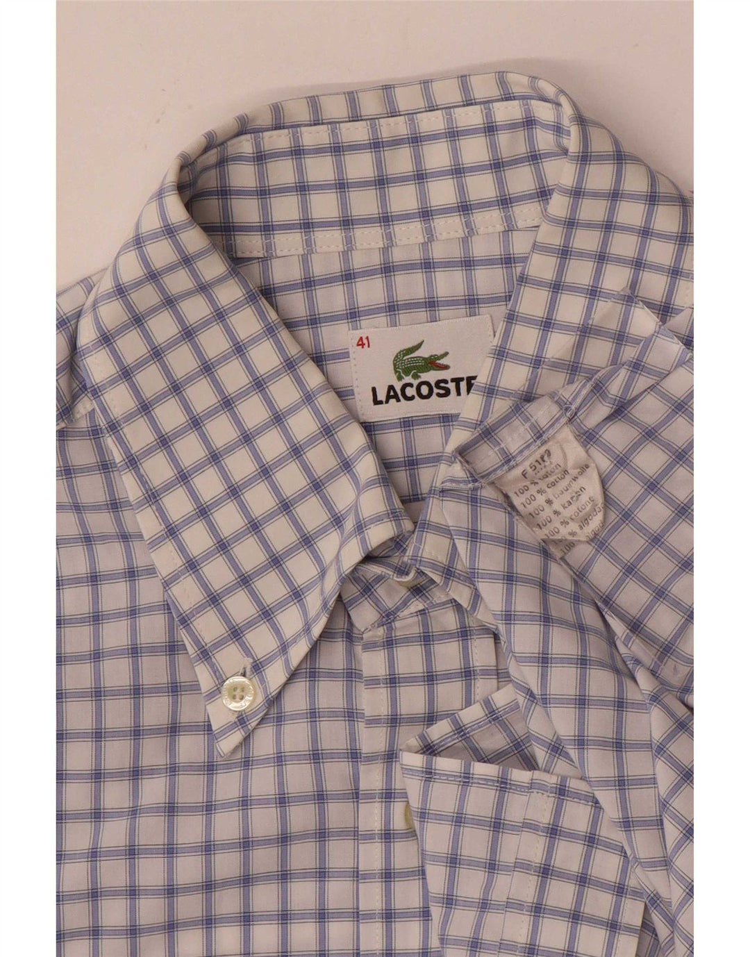 Koszula męska Lacoste, rozmiar 41, duża, niebieska, bawełniana krata