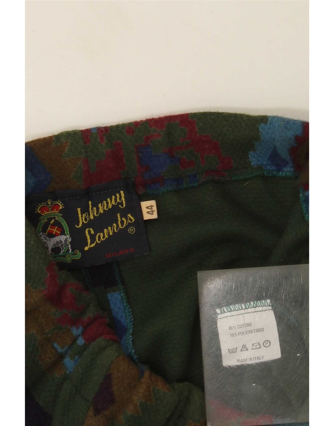 Spódnica mini damska Johnny Lambs IT 44 Medium W30 Zielona geometryczna Aztec
