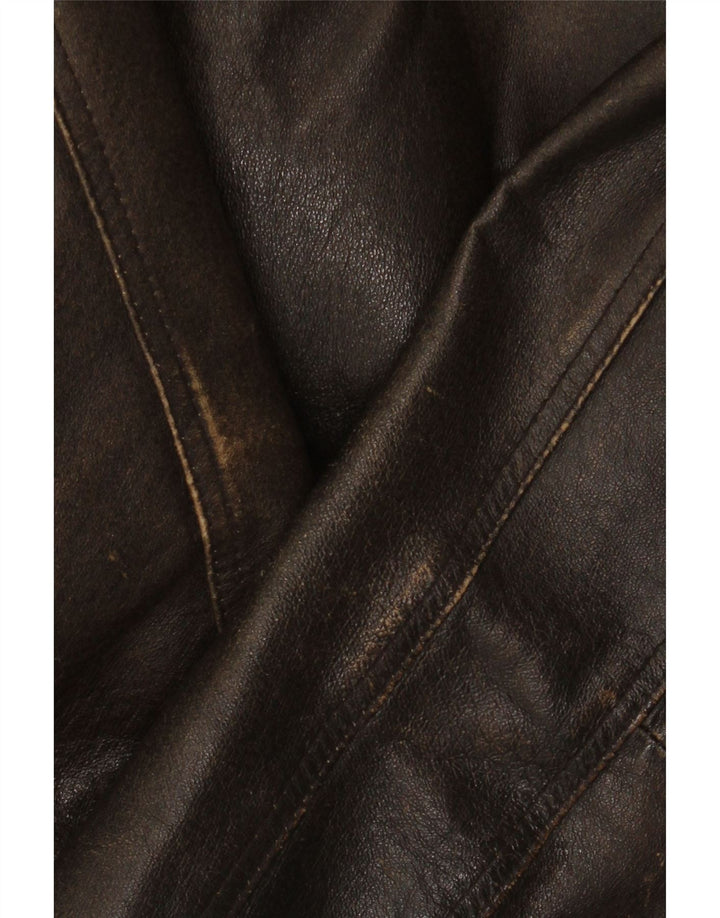 Męska kurtka skórzana Route 66 UK 40, duża brązowa skóra