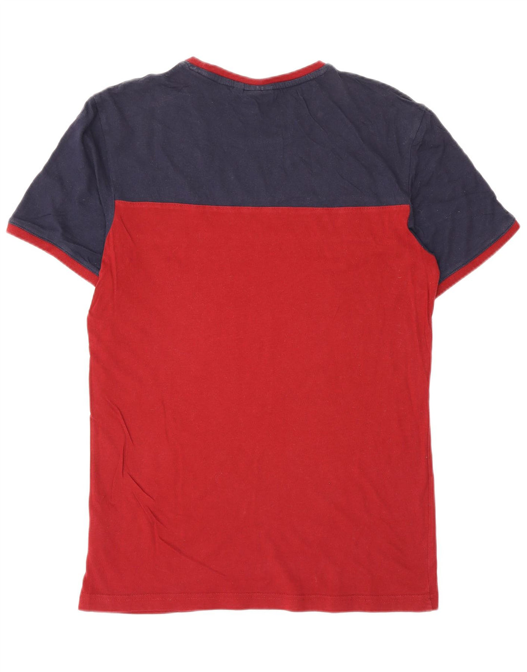 T-shirt męski Fila Top, mały, czerwony, bawełniany z blokami kolorów