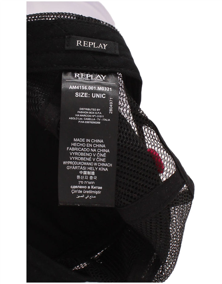 Damska czapka typu trucker Replay z grafiką, jeden rozmiar, różowy poliester z blokami kolorów