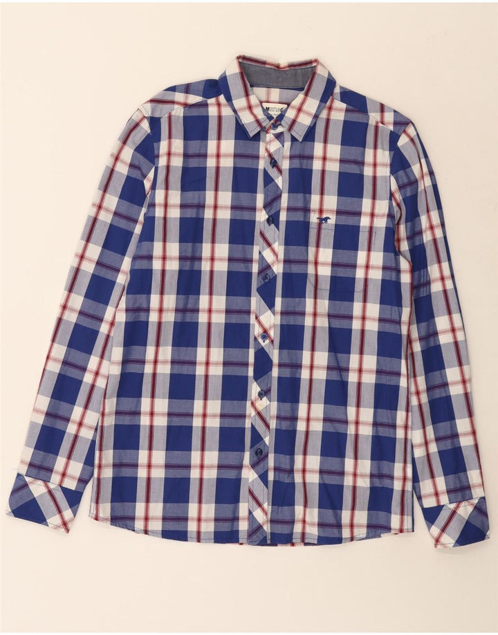 Koszula męska Mustang Slim Fit w małą niebieską kratkę, bawełniana