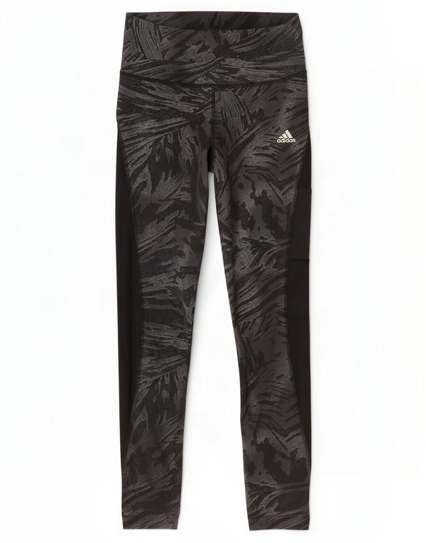 Damskie legginsy Adidas Aeroready UK 8/10 Mały czarny nadruk zwierzęcy