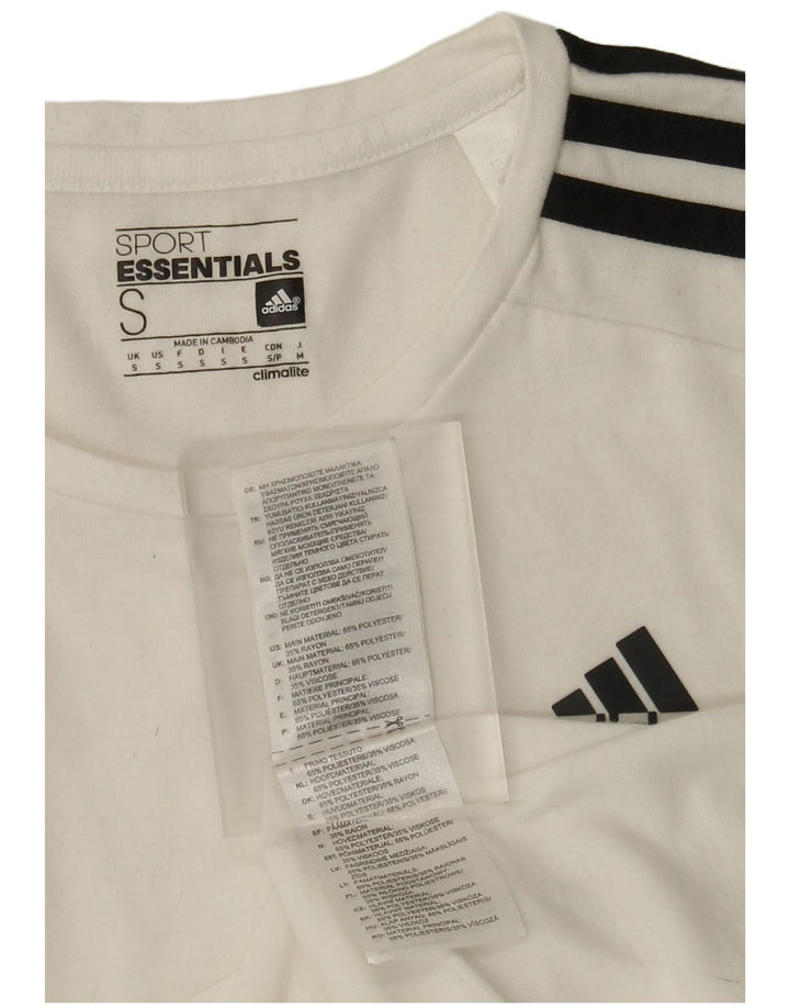 Damska koszulka Adidas Climalite Top UK 10, mała, biała, poliestrowa
