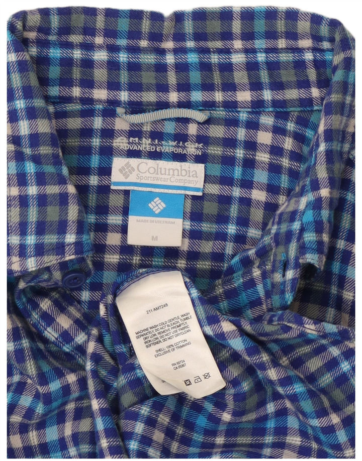 Męska koszula flanelowa Columbia Omni-Wick, bawełniana w średnią niebieską kratkę