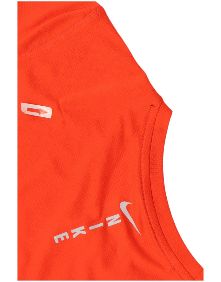 Damska koszulka Nike Dri Fit Graphic Top UK 14, duży, pomarańczowy poliester