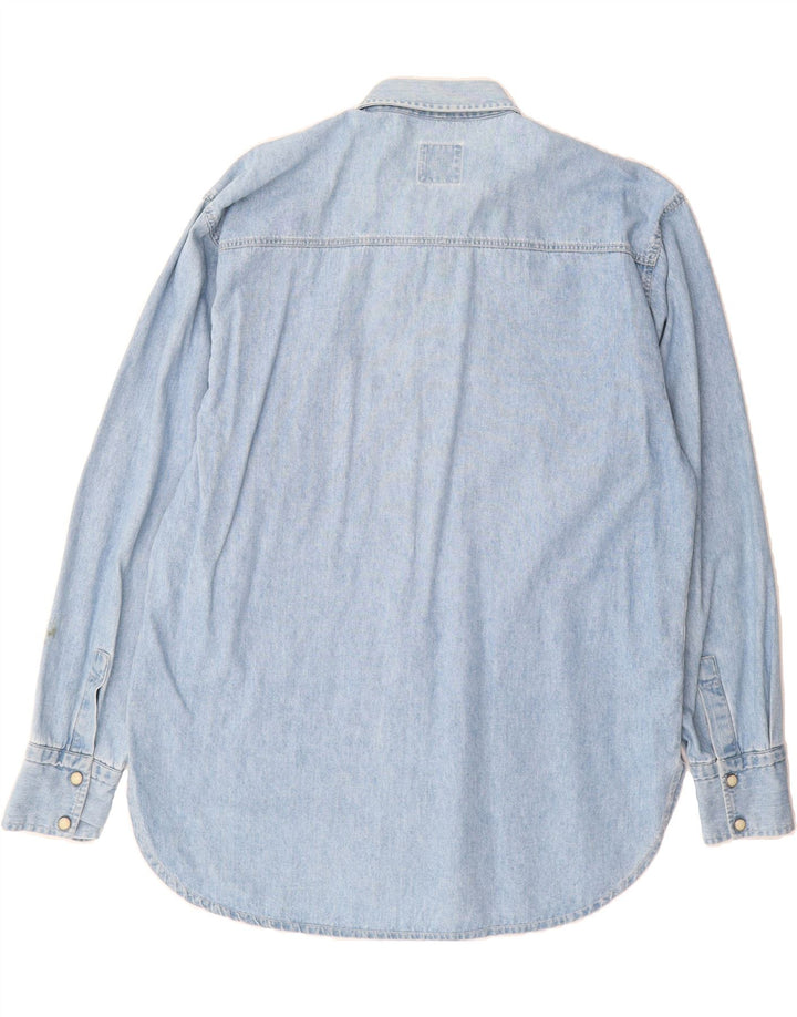 WAMPUM Womens Denim Shirt UK 14 Medium Blue Vintage Wampum and Second-Hand Wampum from Messina Hembry 