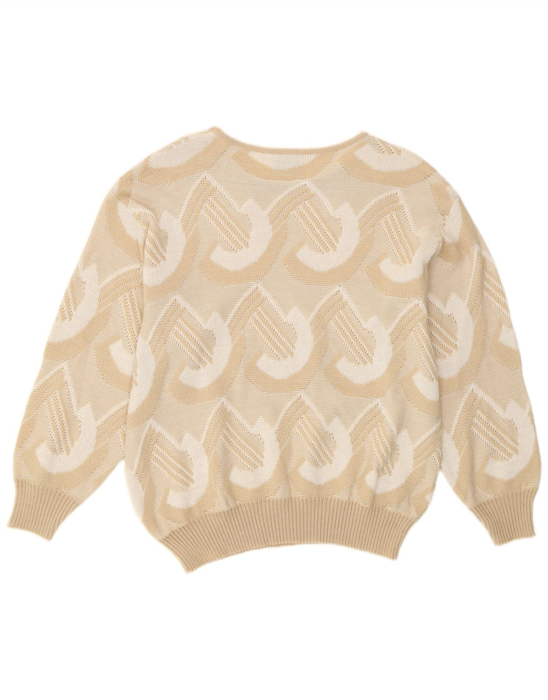 Damski sweter Canda z dekoltem w łódkę IT 48 XL Beżowy, geometryczny akryl