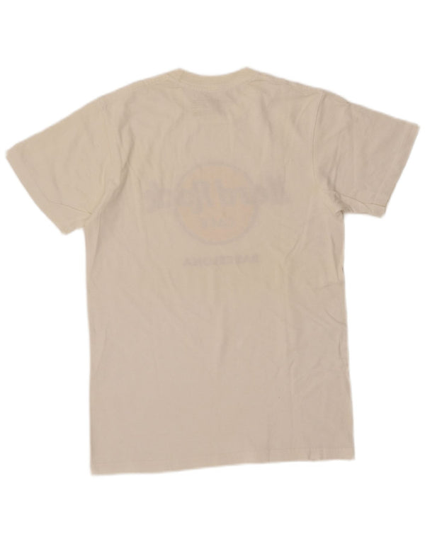 Męski T-shirt z grafiką Hard Rock Cafe Barcelona, mały, biały, bawełniany