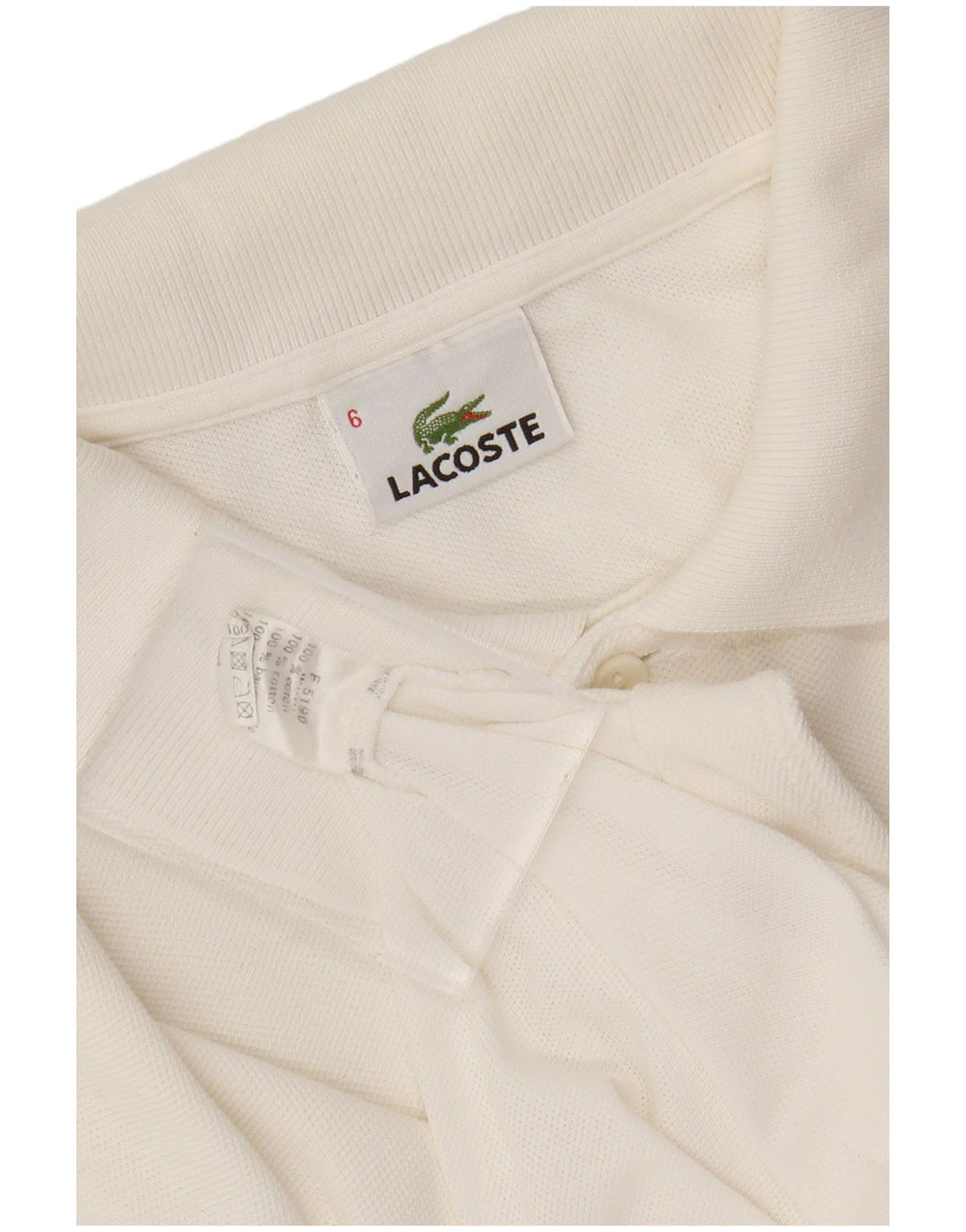 Męska koszulka polo LACOSTE, rozmiar 6 XL, biała, bawełniana