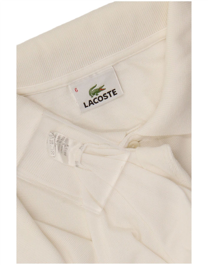 Męska koszulka polo LACOSTE, rozmiar 6 XL, biała, bawełniana