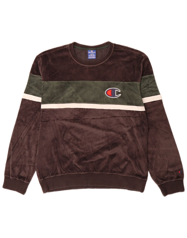 Sweter damski Champion Velvet Sweatshirt UK 16, duży, szary, z blokami kolorów